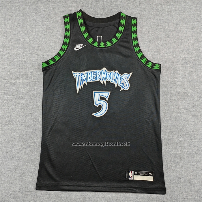 Maglia Bambino Minnesota Timberwolves Anthony Edwards No 5 Classic 2025-26 Nero